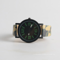 Reloj del ejército del reloj del ejército verde, reloj del cuarzo de la parte posterior del acero inoxidable para el deporte